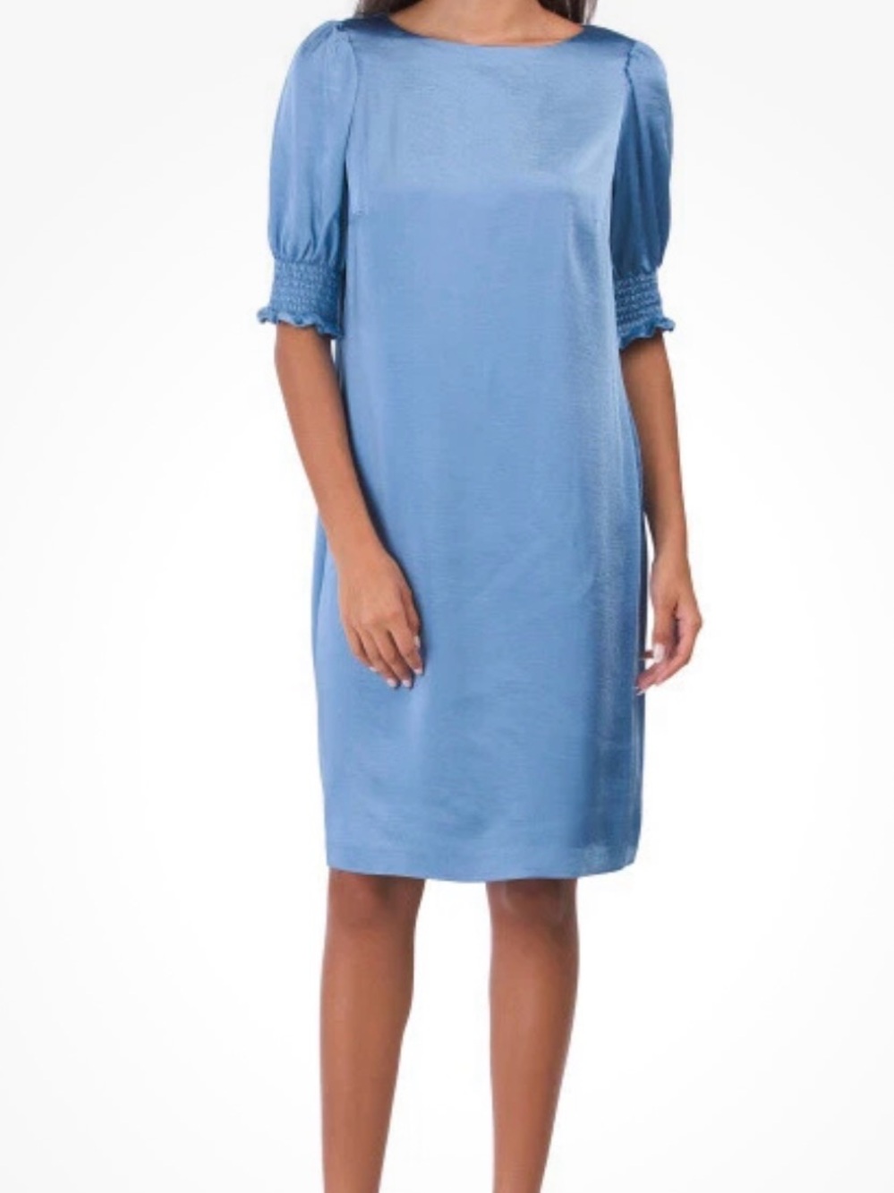 Anne Klein Blue Puff Sleeve Shift Dress